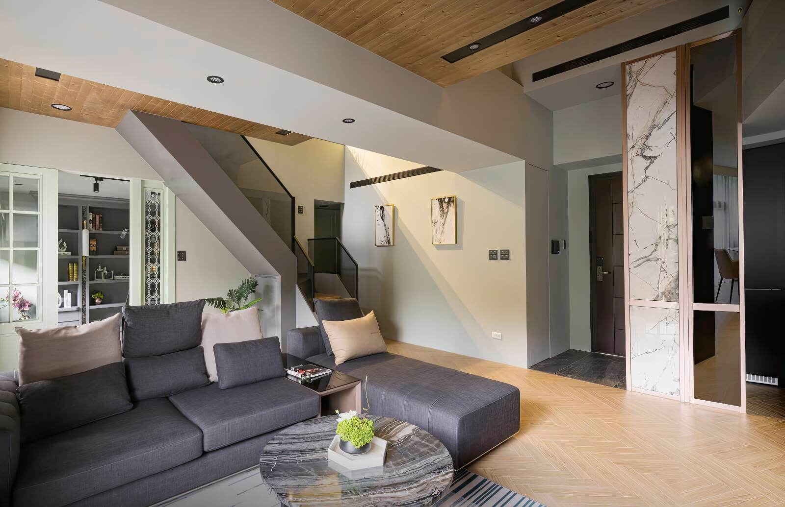 台北市豪宅室內設計|沐光樓中樓宅邸尋見復古雅趣|三宅一秀-3