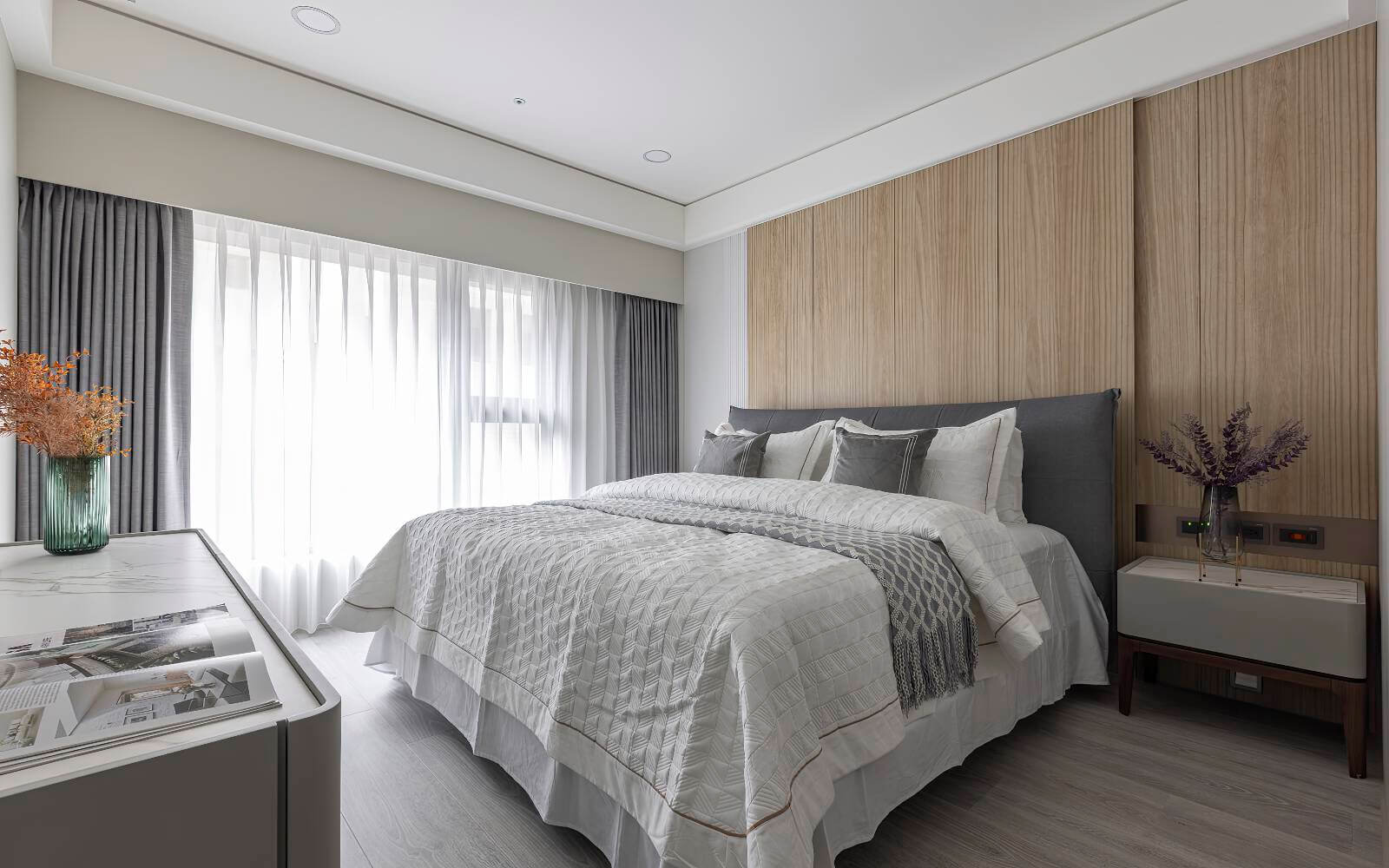 台中市室內設計|暖灰木紋砌起輕奢豪邸風範-10